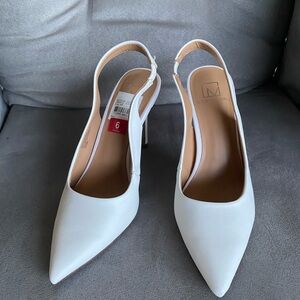 White Slingback Heels